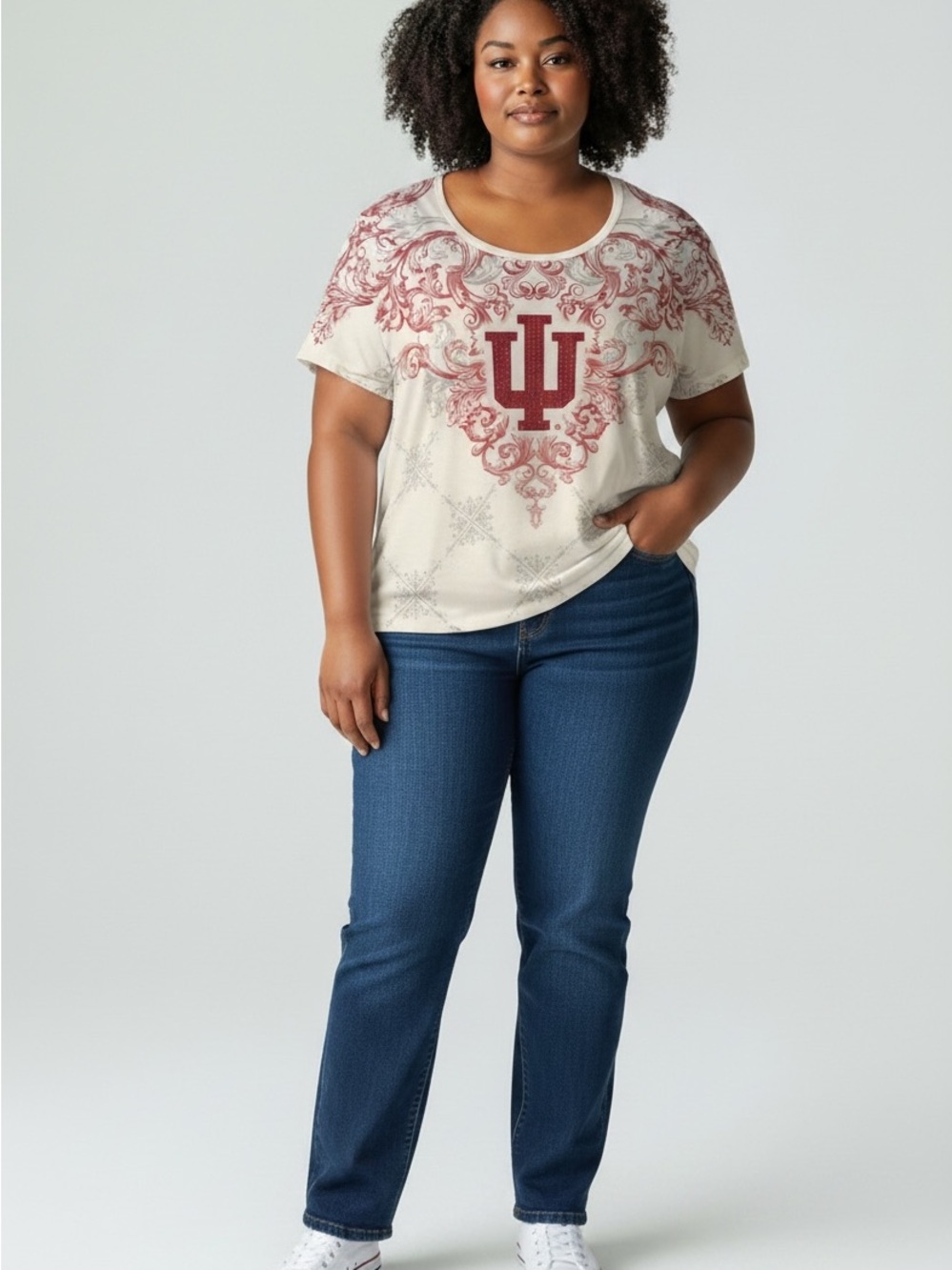 P Michael Indiana Hoosiers 2X scoop-neck top For Ladies